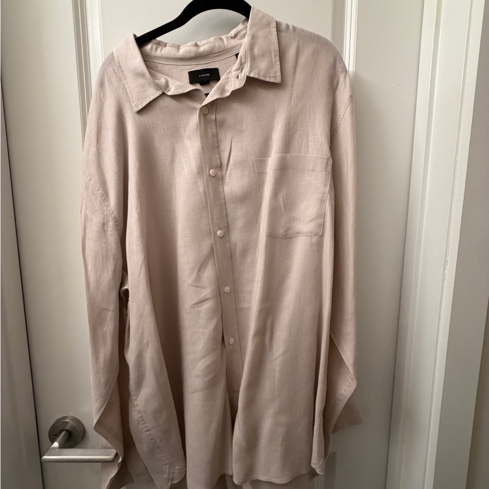 Vince Light Pink Casual Button-Down Shirt